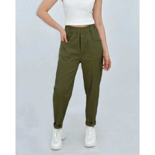 Брюки бананы  Tango Plus, размер M, хаки, зеленый