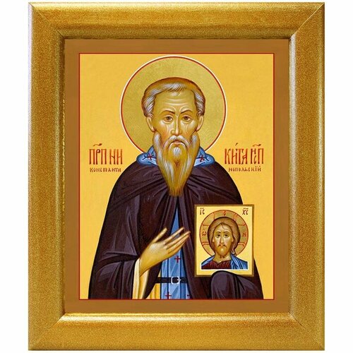 Преподобный Никита Исповедник, Константинопольский, икона в широкой рамке 19*22,5 см