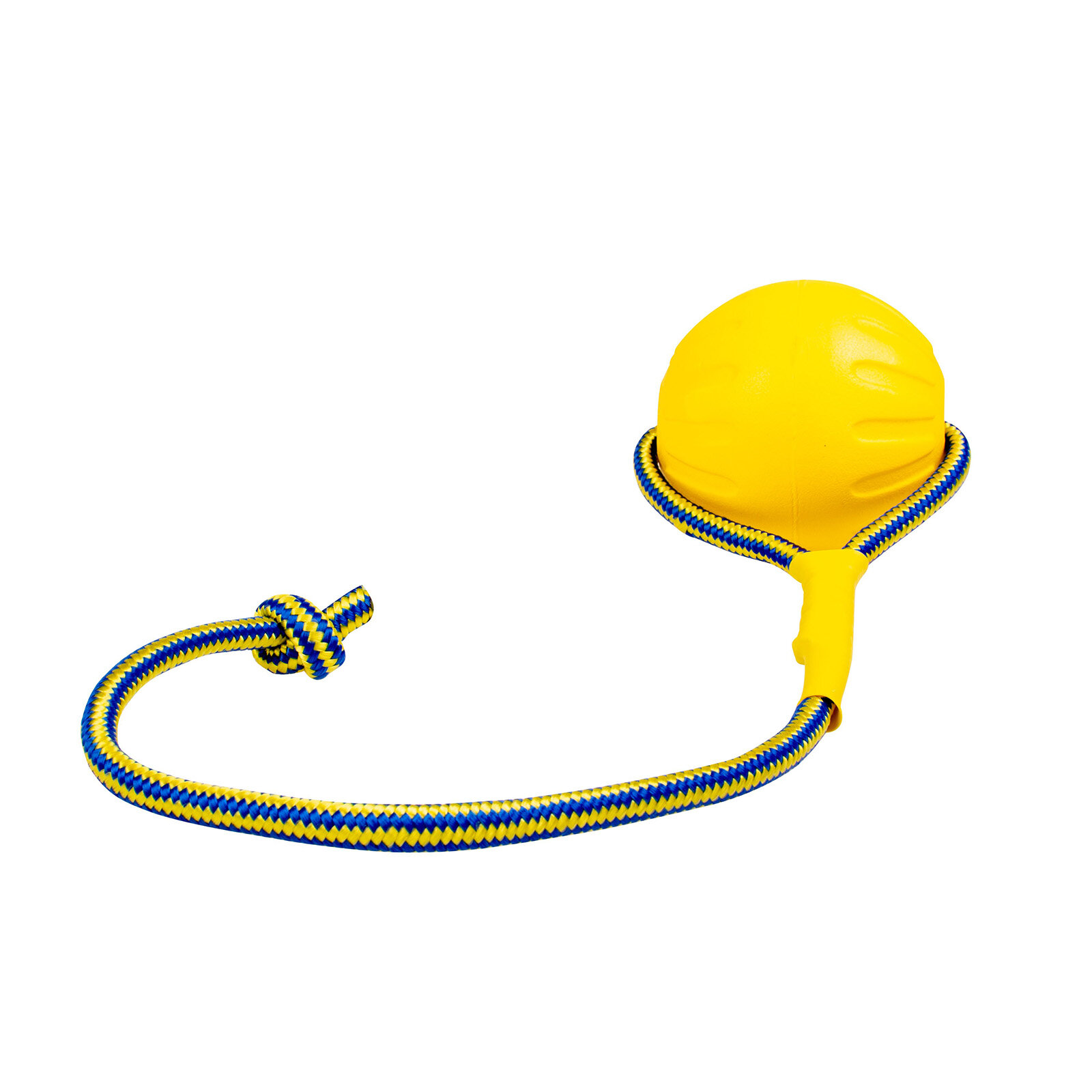 DUVO+ Игрушка для собак резиновая "Мяч на веревке", жёлтая, D5см/55см (Бельгия) - фото №4