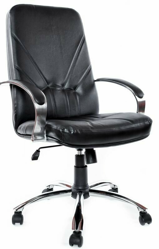 Компьютерное кресло Менеджер CH офисное, обивка: натуральная кожа, цвет: черный