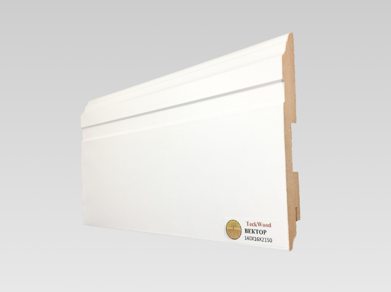 фото Плинтус TeckWood мдф 140х16 мм белый напольный TECKWOOD Вектор 14016-1 метр
