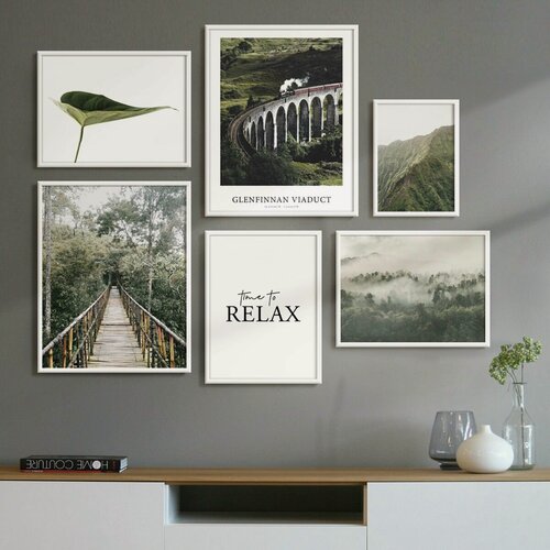 Изображение товара Набор постеров 6 шт "Аквидук в лесу" плакат для интерьера, картина на стену