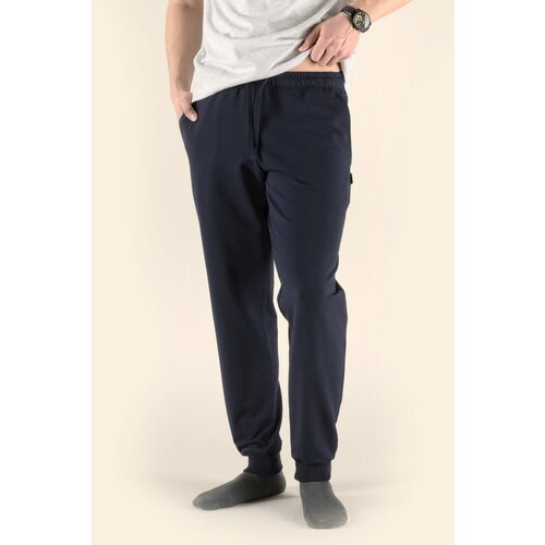 фото Брюки , размер 46, синий трикотажная фабрика "ян"