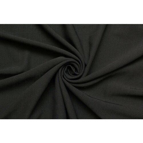 Ткань костюмная Armani чёрно-серая в фактурный диагональный рубчик, ш156см, 0,5 м