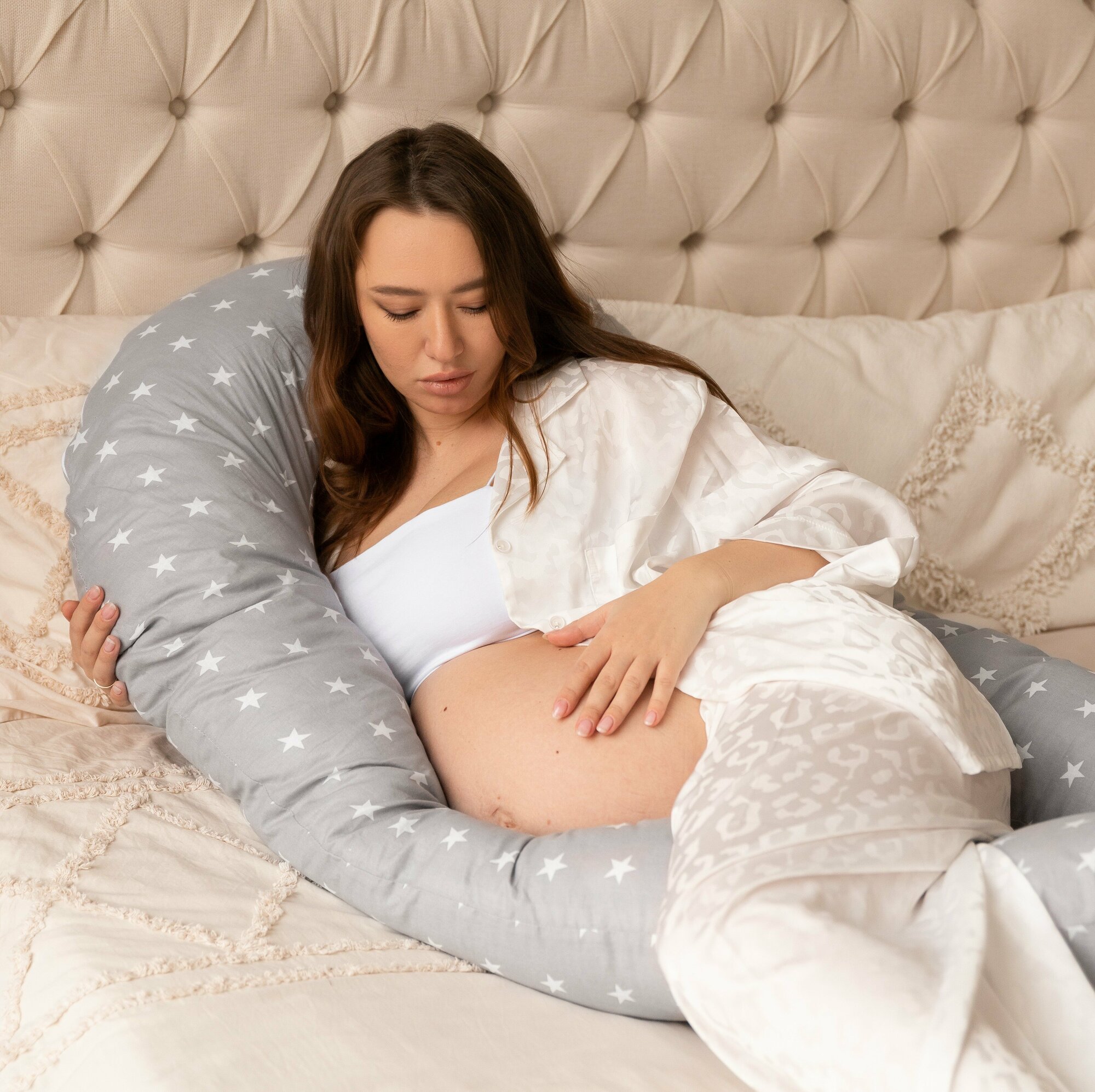 Подушка для беременных и кормящих U 340 Серая