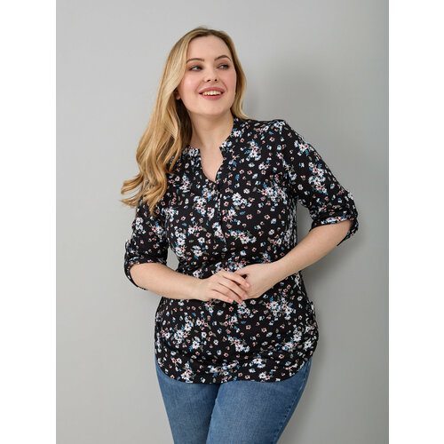 Блуза Алтекс, размер 50, белый, розовый рубашка женская однотонная средней длины модная повседневная блузка с принтом культуры хлопковая свободная блузка весна 2022