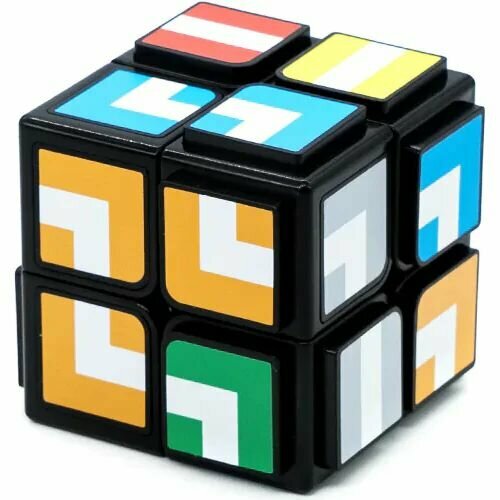 Головоломка / Calvin's Puzzle OS Cube 2x2 Черный с рисунком / Развивающая игра головоломка коллекционная магнитная qiyi mofangge os 2x2x2 cube blue