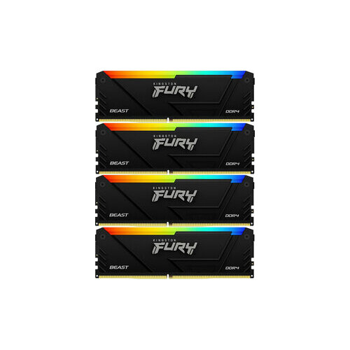 Оперативная память Kingston Память DDR4 4x8GB 3200MHz Kingston KF432C16BB2AK4/32 Fury Beast RGB RTL Gaming PC4-25600 CL16 DIMM 288-pin 1.35В dual rank с радиатором Ret оперативная память crucial память ddr4 8gb 3200mhz ct8g4dfra32a rtl pc4 25600 cl22 dimm 288 pin 1 2в dual rank ret