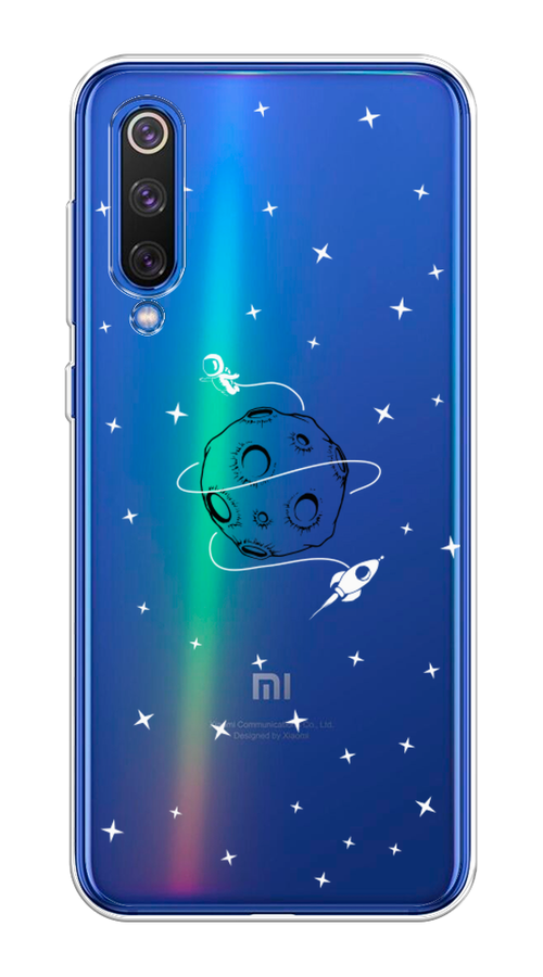 Силиконовый чехол на Xiaomi Mi9 SE / Сяоми Mi 9 SE "Полет вокруг луны", прозрачный