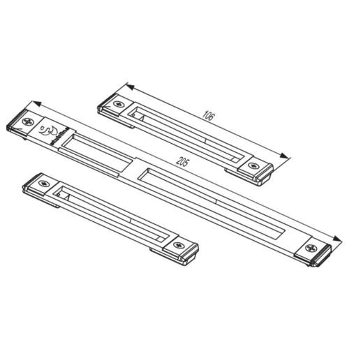 Комплект планок ответных для многозапорного замка (3016.20 + 3017.20) 1 шт.