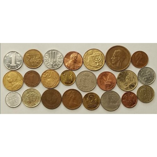 Коллекция 23 монеты мира, без повторов по типу. Из обращения.