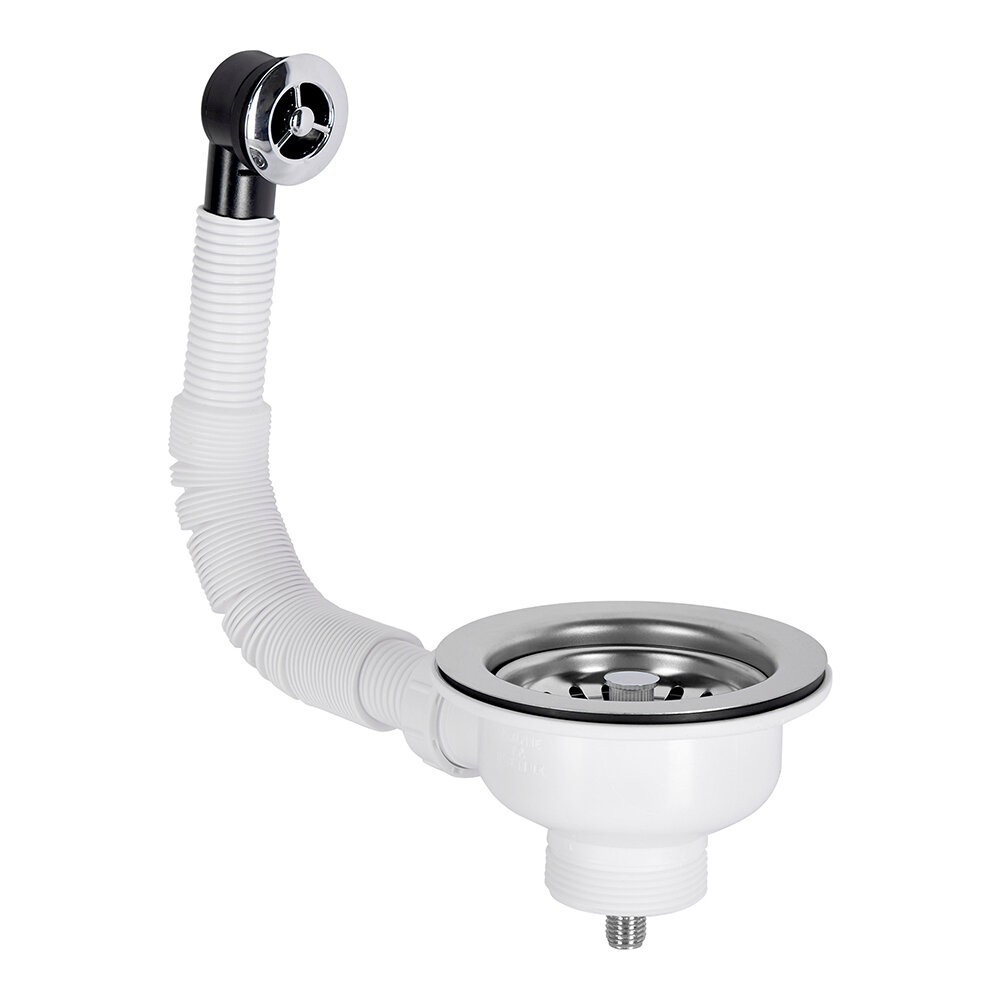 фото Сифон для мойки McAlpine 1 1/2х40 мм с переливом хром (OFR2-113S)