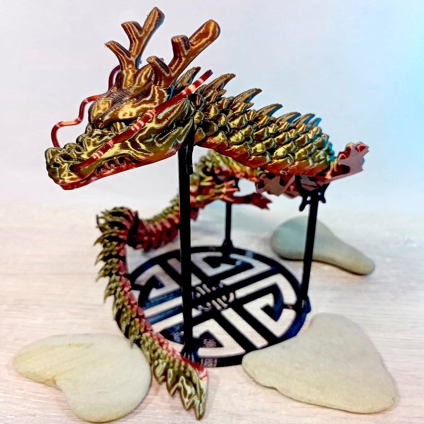 Дракон игрушка, 3D фигурка дракона, украшение для интерьера, гибкая шарнирная игрушка-антистресс, медно-бронзовый