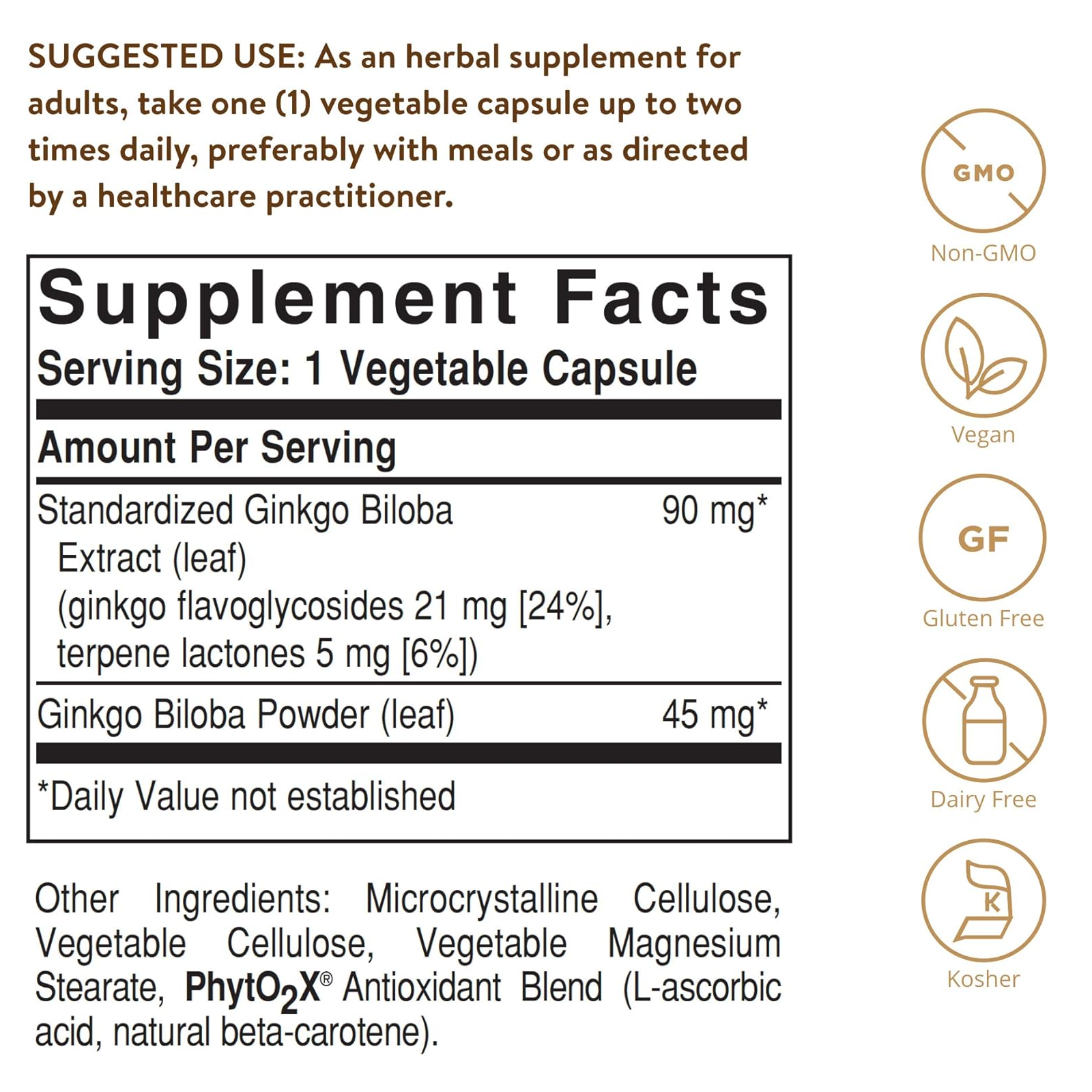 Solgar Ginkgo Biloba Leaf Extract (Экстракт Листьев Гинкго Билоба) 180 капсул — фото 1