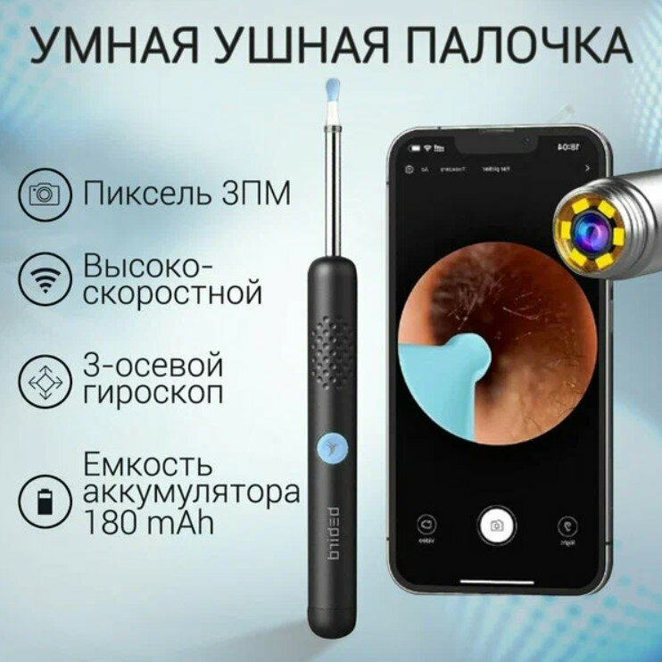 Умная ушная палочка Bebird Smart Visual Spoon Ear Stick R1 Black