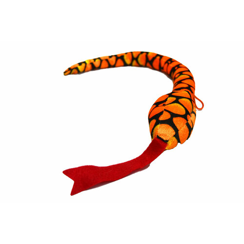 Игрушка мягконабивная Змея Символ 2025 года цвет оранжевый черный 50 см 189₽