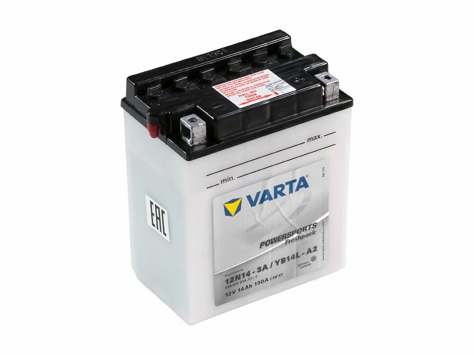 Аккумулятор VARTA МОТО14 FP +элек. 12N14-3A(YB14L-A2) 136х91х166 (ETN-514 011 014)