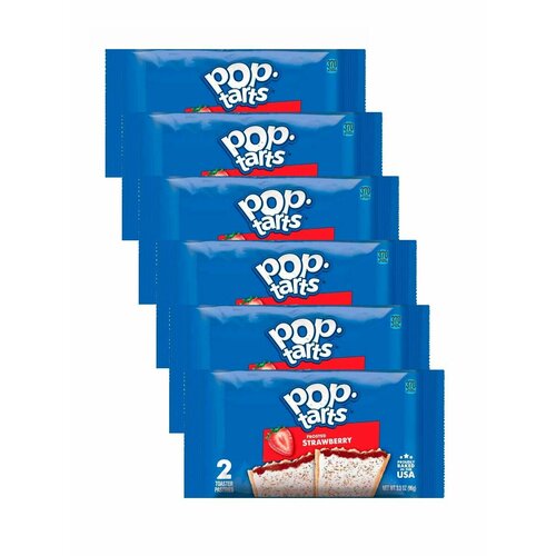 Печенье Pop-Tarts Frosted Strawberry Клубника, 96 г х 6 шт