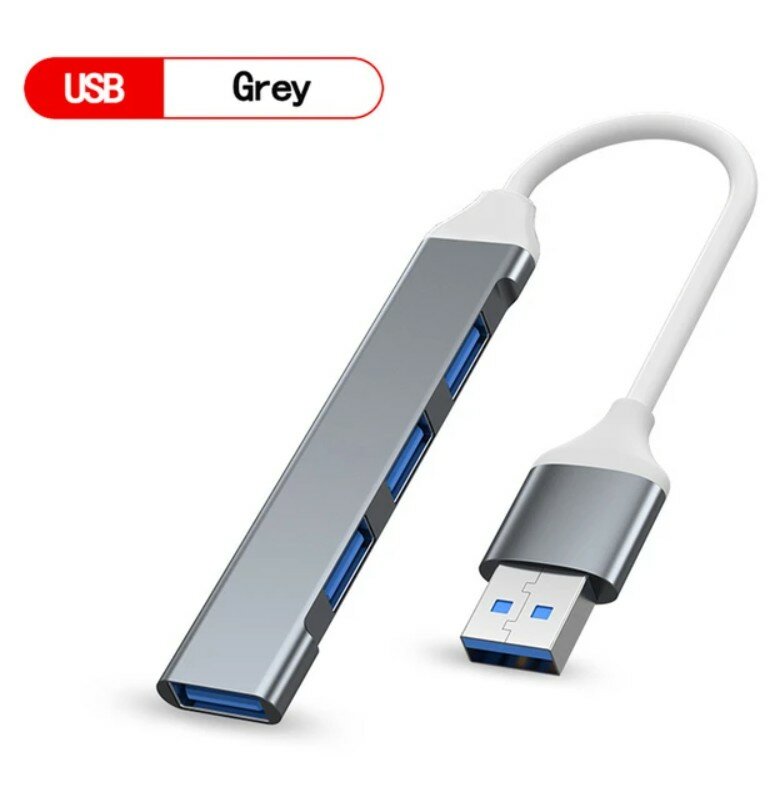 Разветвитель с 4 портами USB 3.0 серый