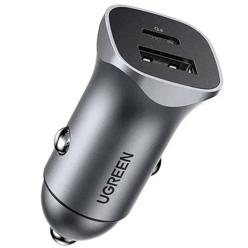 Автомобильное зарядное устройство UGREEN CD130, USB-A + USB-C PD 30W Fast Car Charge , цвет серый (40858)
