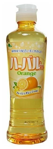 Mitsuei Концентрированное средство для мытья посуды, овощей и фруктов с ароматом апельсина 250 мл. / моющее средство для посуды / гель для мытья посуды / жидкость для мытья посуды, овощей и фруктов / Япония