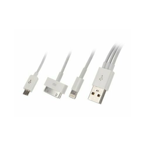 Кабель 3 в 1 MrCable USB 2.0 to Lightning/micro /iPhone 30-pin 20см