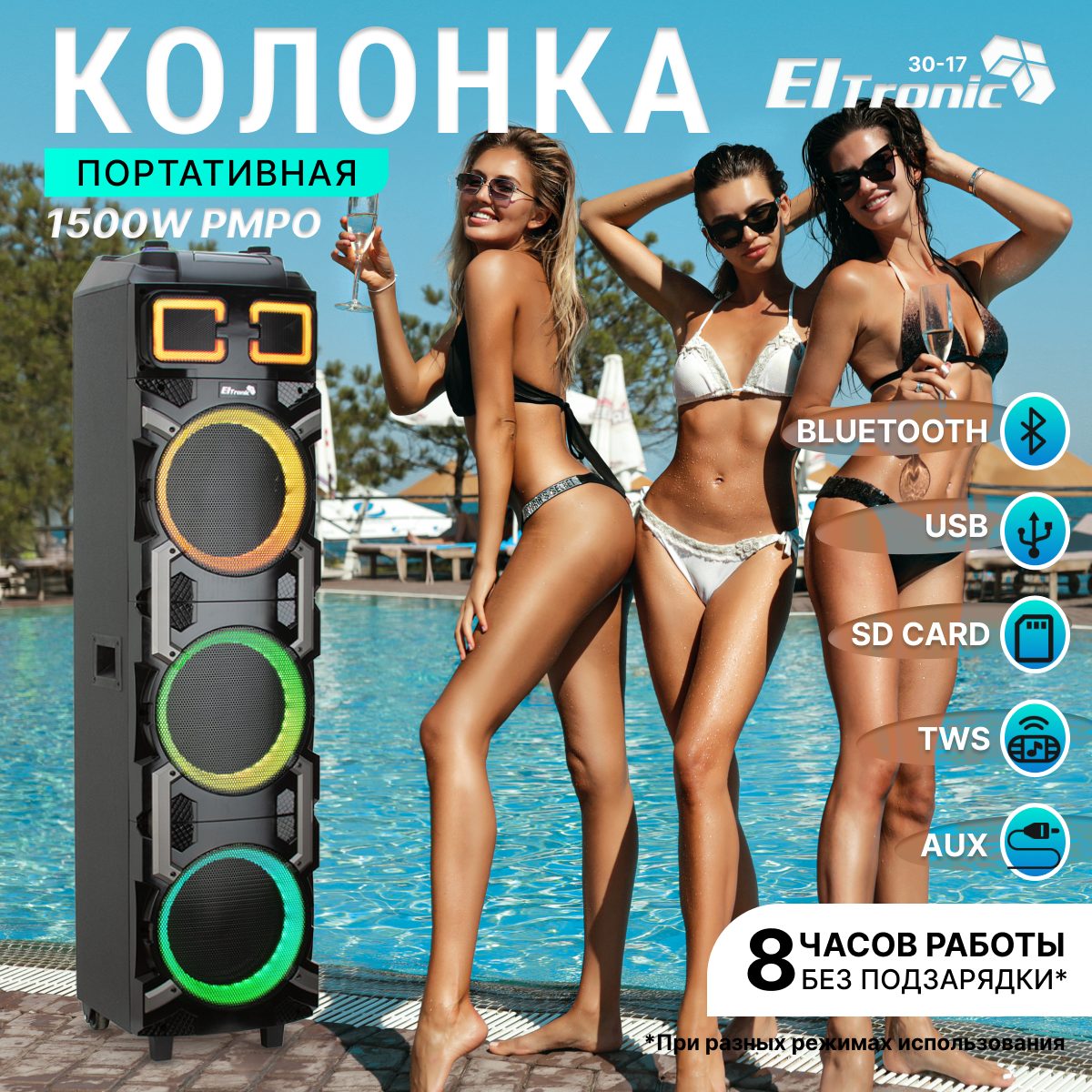 Портативная акустическая система ELTRONIC 30-17 CRAZY BOX (черный)