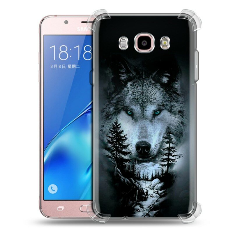 Дизайнерский силиконовый с усиленными углами чехол для Самсунг Галакси Ж5 (2016) / Samsung Galaxy J5 (2016) Лесной волк