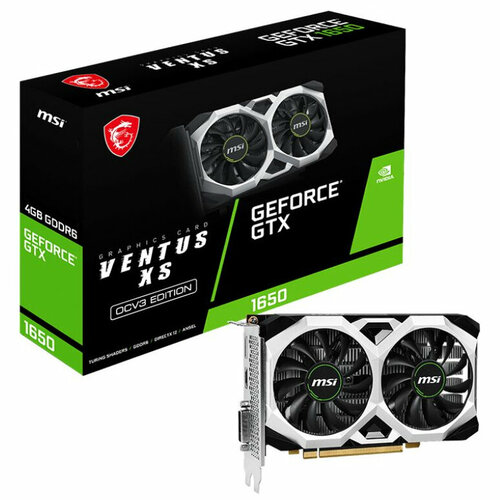 Видеокарта MSI PCI-E NV GTX 1650 4Gb 128bit GDDR6 GTX 1650 D6 VENTUS XS OCV3