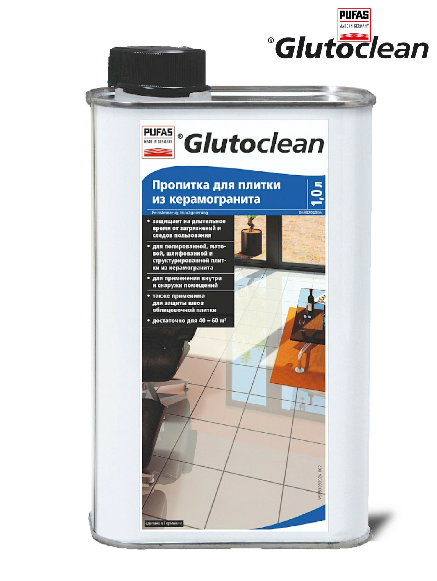 Пропитка для плитки из керамогранита 1л Glutoclean Pufas