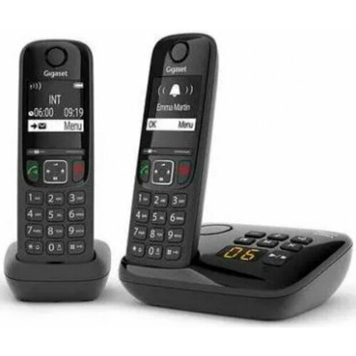 Р/Телефон Dect Gigaset AS690A DUO RUS черный (труб. в компл:2шт) автооветчик АОН