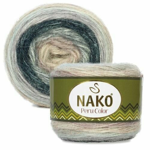 Пряжа Nako Peru Color Нако Перу Колор, 32417, 50% акрил премиум класса, 25% альпака, 25% шерсть. 100г, 310 м, 1 моток.