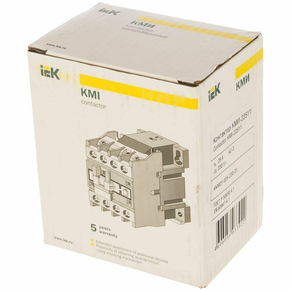 фото IEK Контактор КМИ-22511 25А 220В ИЭК KKM21-025-230-01