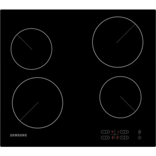 Стеклокерамическая варочная поверхность Samsung NZ-64T3506AKWT 4 конфорки с сенсорным управлением 9 уровнями нагрева черная 3229000₽