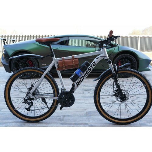 Велосипед горный Richiesto 26 Алюминиевая рама Спортивный Для активного отдыха модель 2024 года серый с коричневым 24700₽