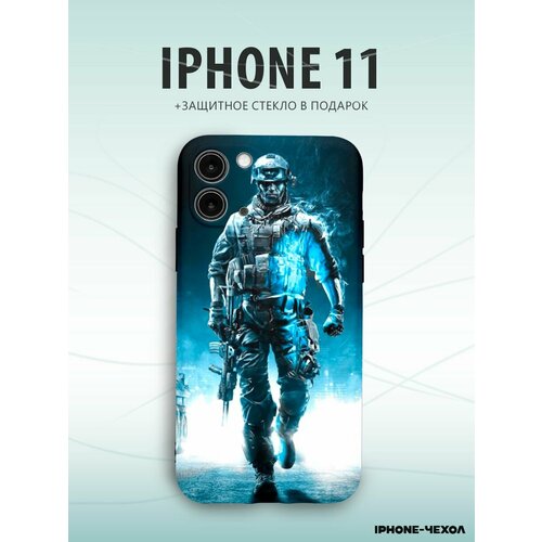 Чехол Iphone 11 солдат с оружием