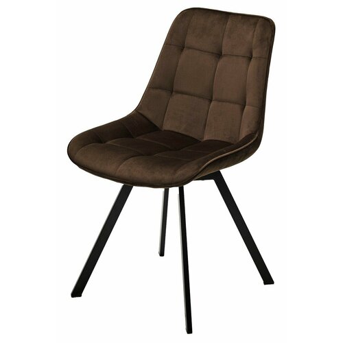 Стул CORN 360 град. поворот. G062-10 шоколадный, велюр/ черный каркас, М-City