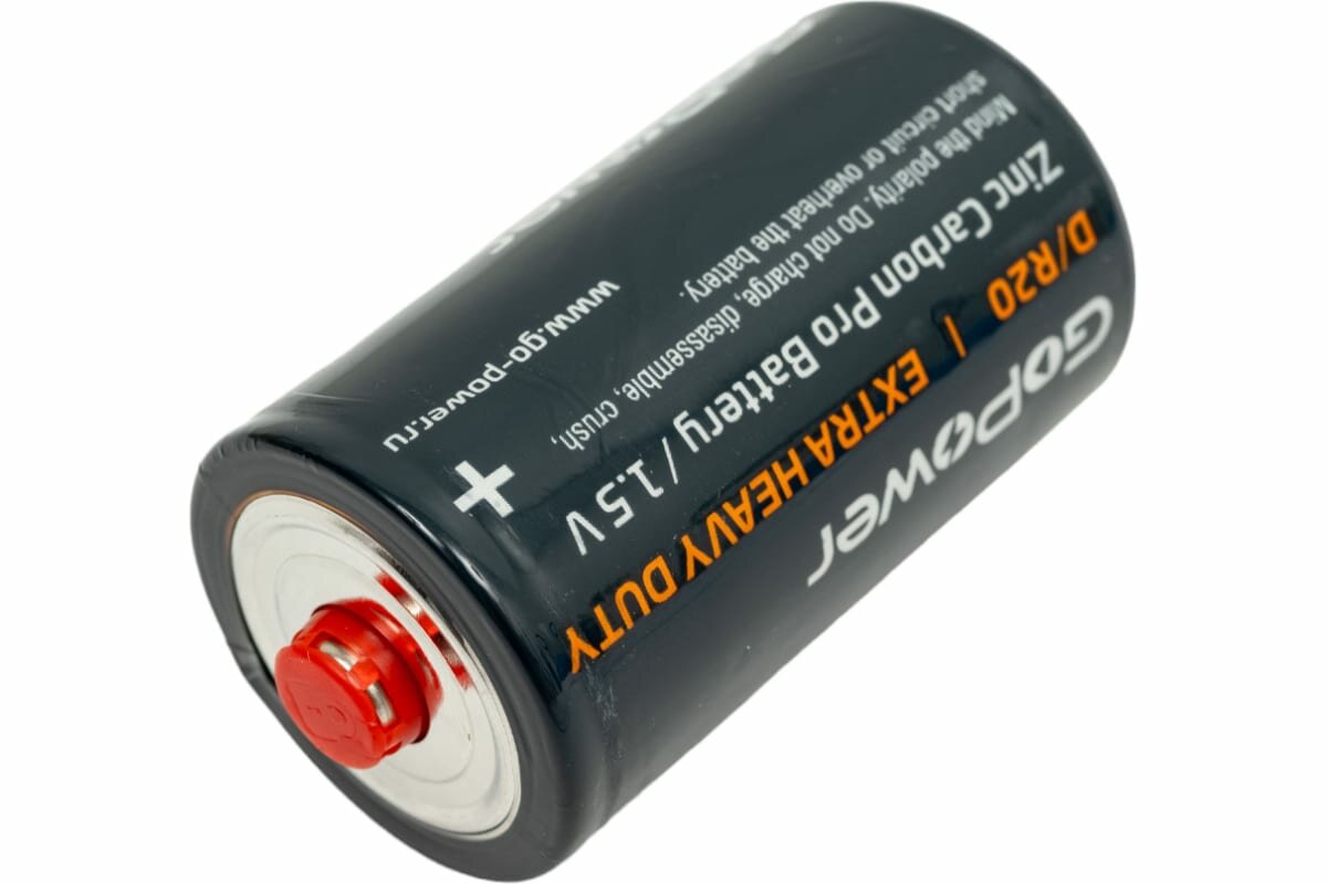 Батарейка GoPower R20 D Shrink 2 Heavy Duty 1.5V (2/12/288) Батарейка GoPower R20 D (00-00015597) - фото №12