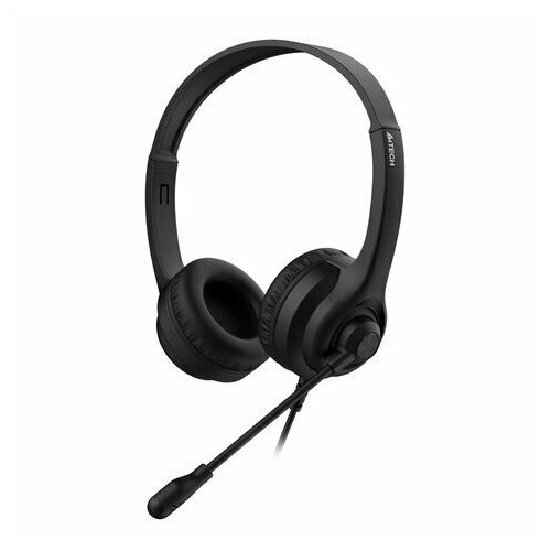 Наушники с микрофоном гарнитура A4TECH HU-8 проводные 2 м USB черные 1874958 2179₽