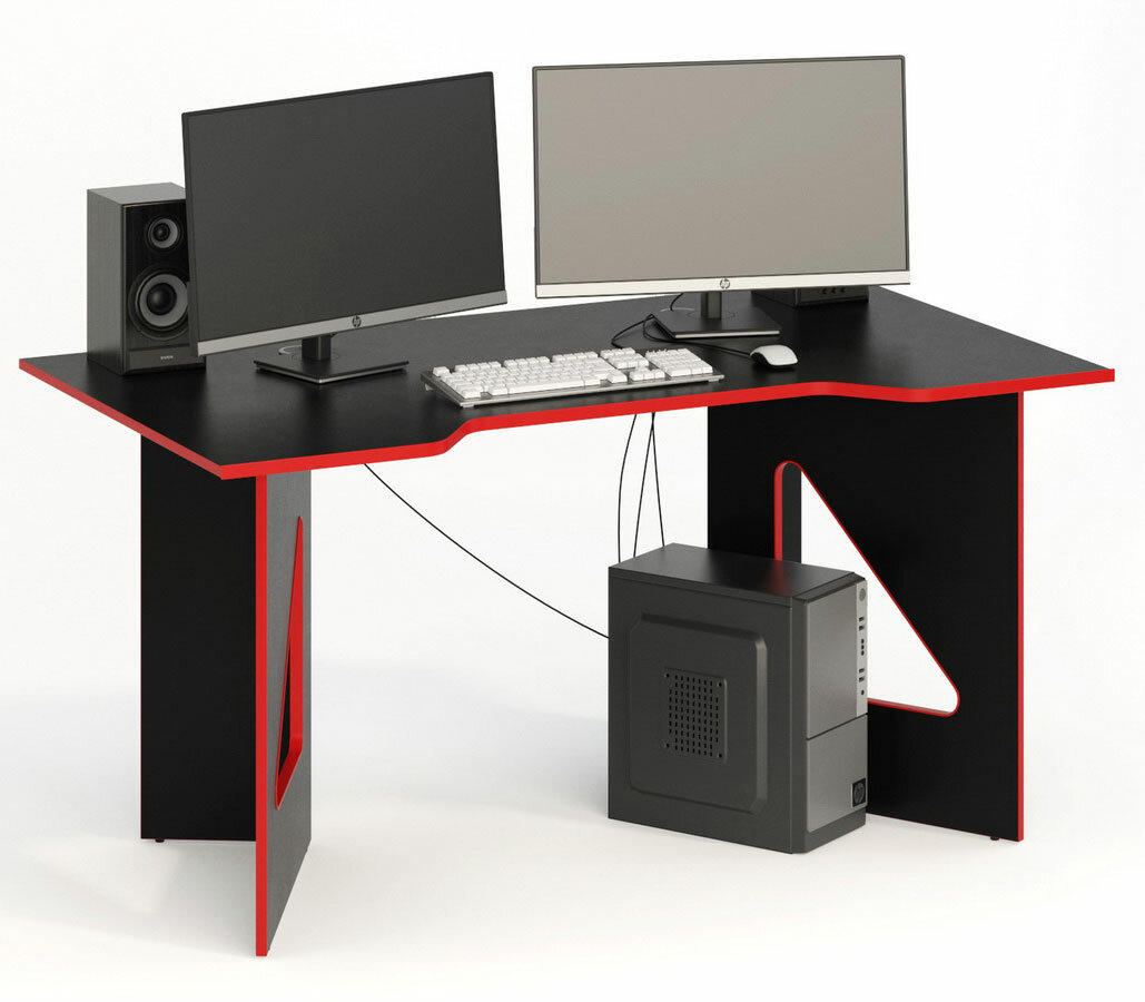 фото Геймерский стол, Игровой стол 150х82,5 см МагМебель G-line-9 белый с черным