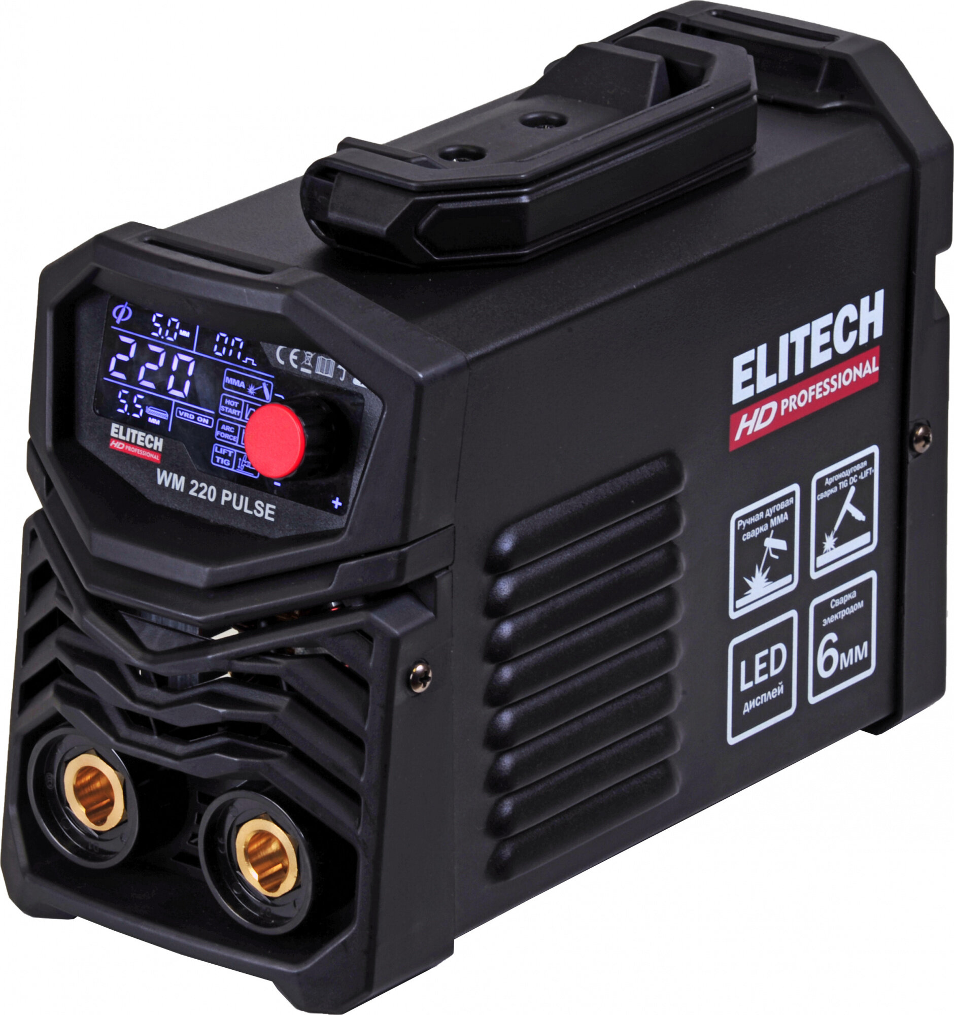 Сварочный аппарат Elitech WM 220 Pulse инвертор MMA/TIG-Lift 7.5кВт