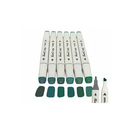 Набор скетч-маркеров Зеленые 6шт 1 мм6 мм INTELLIGENT 315₽