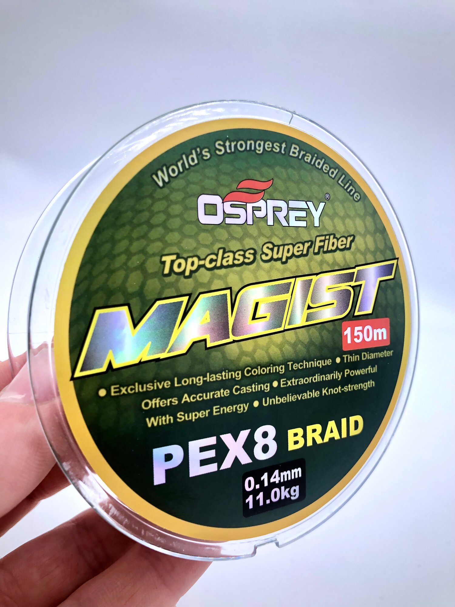 Шнур плетеный для рыбалки OSPREY Magist PEX8 0.14 мм 150м, плетенка 8 жильная, леска плетеная, оснастка на спиннинг