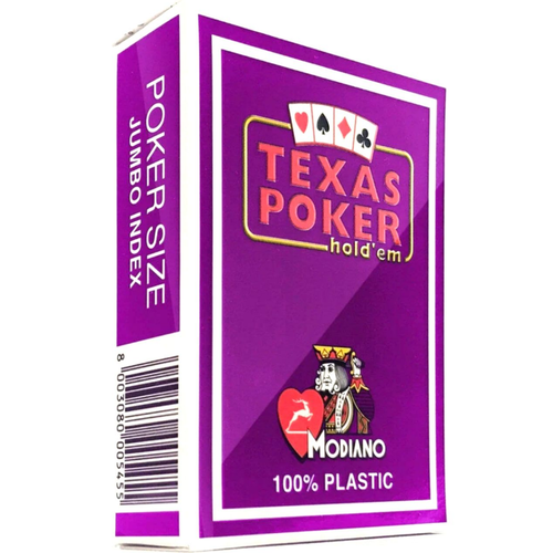 Карты игральные Modiano 100% plastic Texas Poker фиолетовый игральные карты modiano 4 jumbo red 100 % plastic