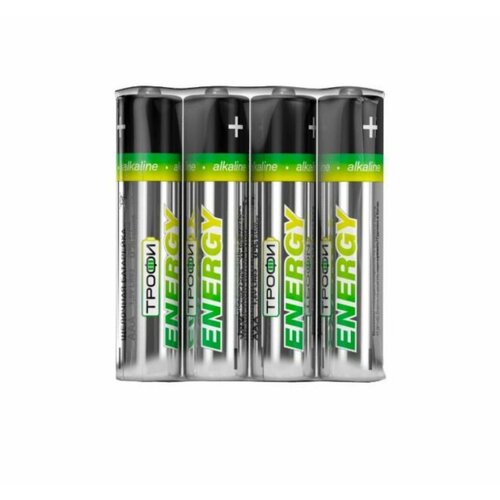 Батарейка алкалиновая Трофи Eco, AAA, LR03-4S, 1.5В, спайка, 4 шт.