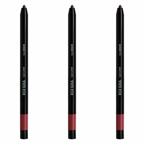 THE SAEM Карандаш для губ Eco Soul Lip Liner PK01 Rose Garden, 3 шт