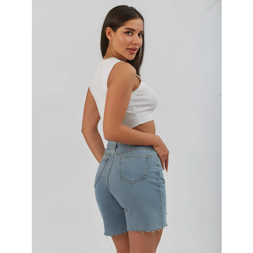 Шорты YIWOYI, размер XL, голубой женские джинсовые шорты летние облегающие камуфляжные рваные шорты джинсовая уличная одежда винтажные женские шорты на пуговицах с завы