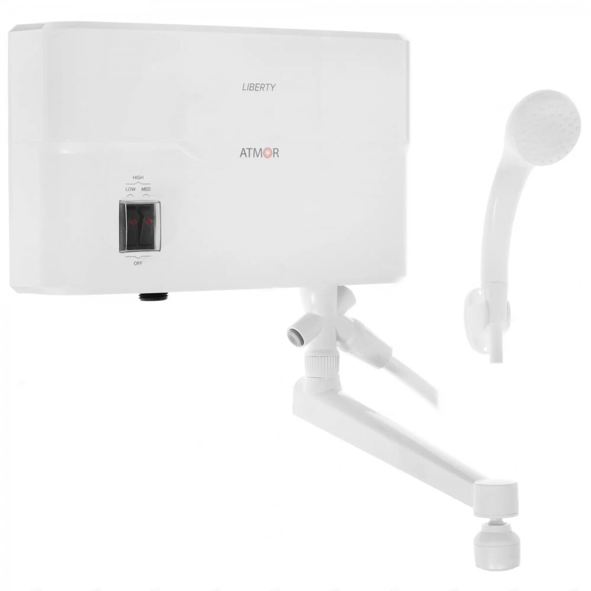 фото Водонагреватель проточный электрический совмещенный ATMOR Liberty Combi 5 кВт, душ + кран