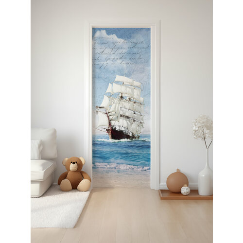 Плотная виниловая самоклеящаяся интерьерная наклейка на дверь 