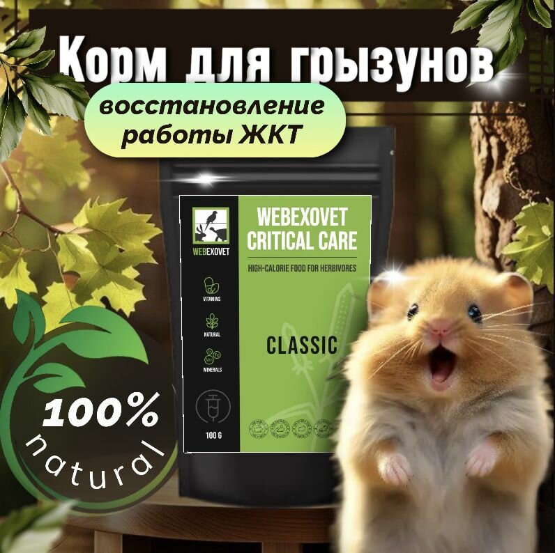 Корм для грызунов Webexovet Critical Care 100 гр.